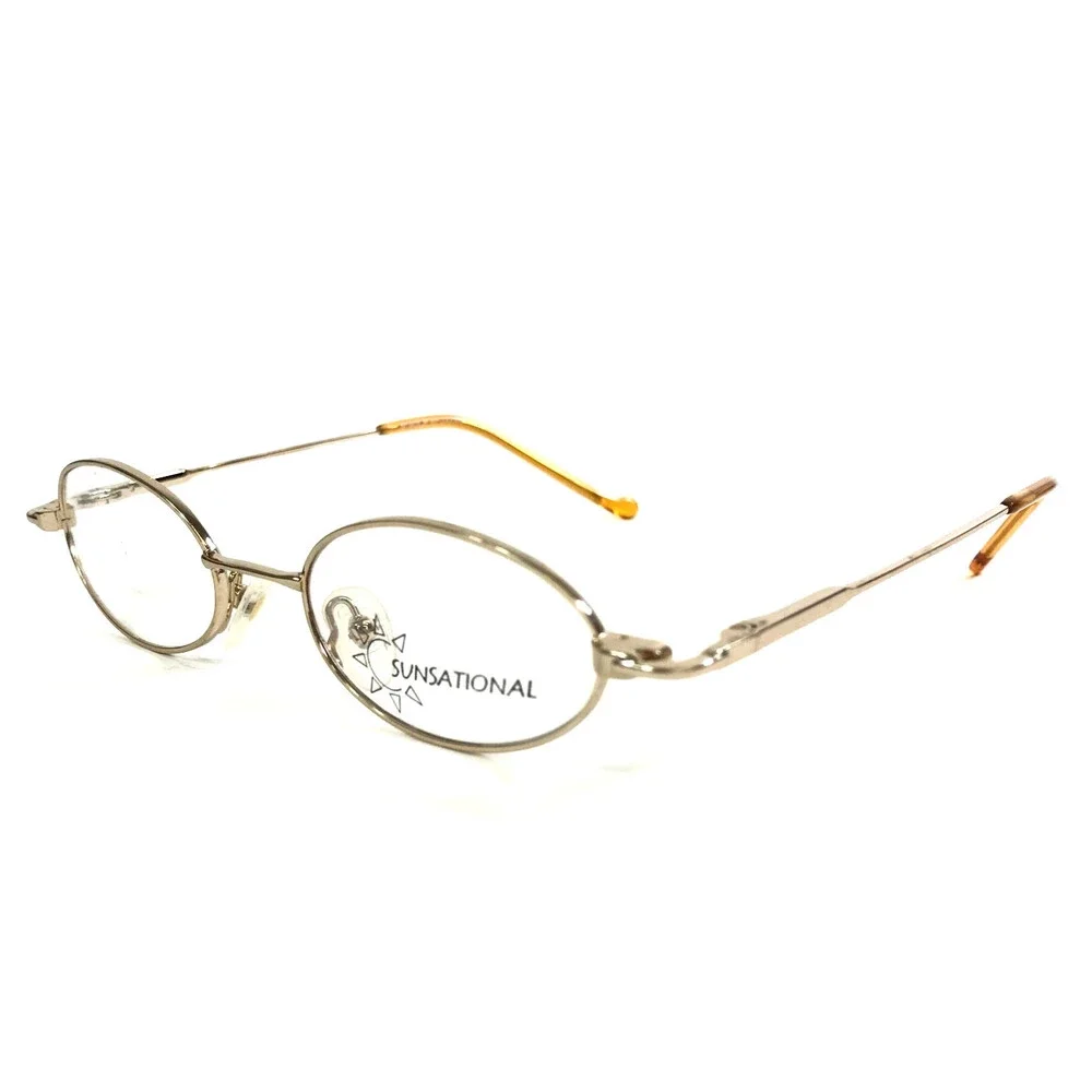 Sunsational Petite Eyeglasses Frames MQ519 S-GOLD Oval Wire Rim 48-18-140